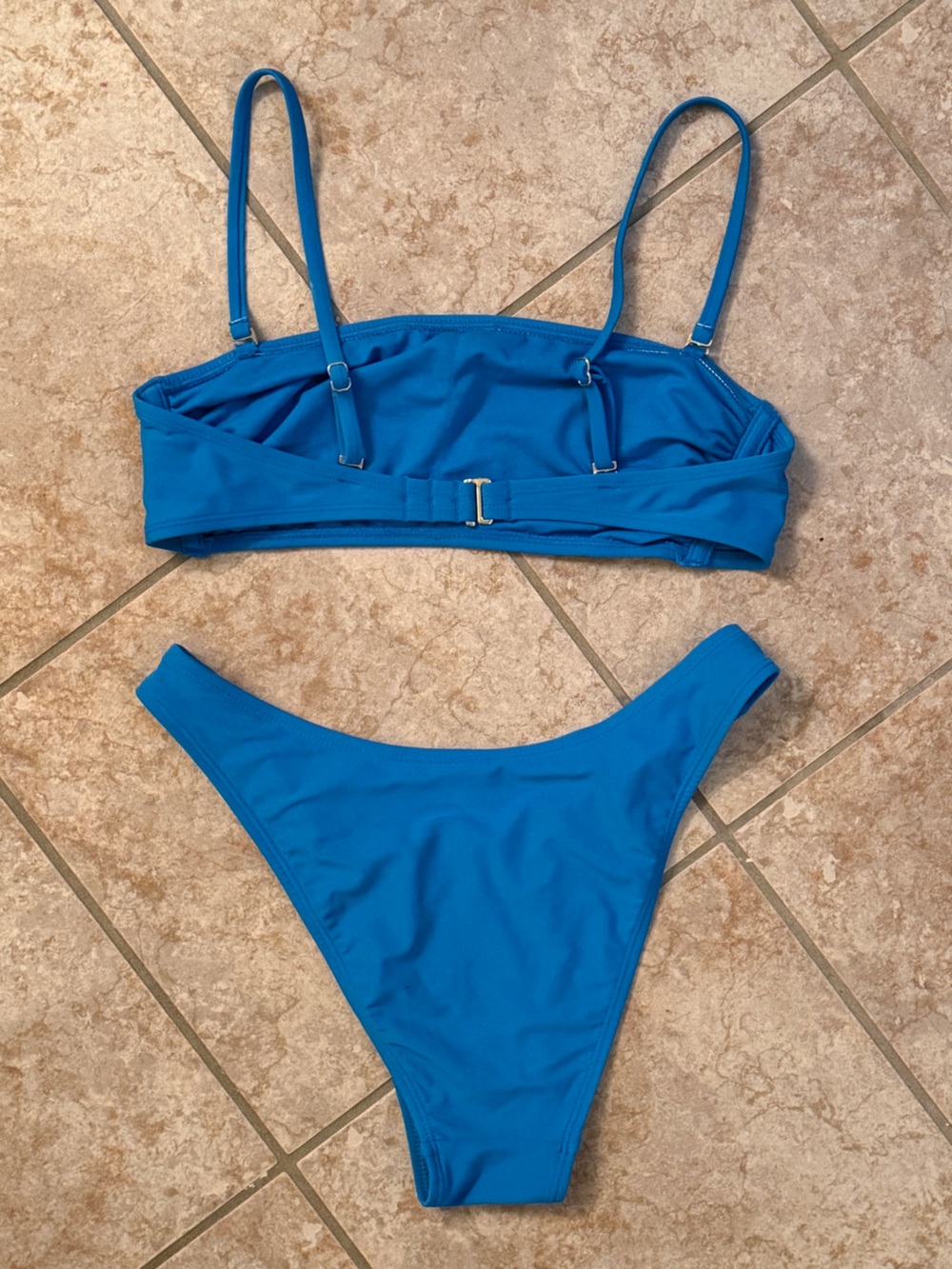 wild fable Bright Blue Bandeau Bikini Set with removable straps - Picture 4 of 4